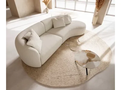 Detail produktu DELIFE Pohovka Mairi 330x160 cm bouclé bielo-krémová