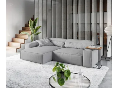 DELIFE Rohová pohovka Sirpio XL 270x170 cm mikrovlákno sivá ležadlo variabilné