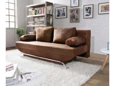 DELIFE Rozkladacia pohovka Cady 200x90 cm hnedá vintage optika úložný priestor