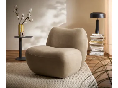 DELIFE Lounge kreslo Zena 75x85 cm mikrovlákno béžová vintage