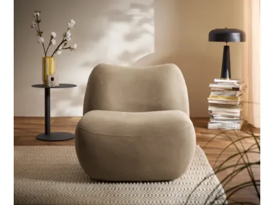 Detail produktu DELIFE Lounge kreslo Zena 75x85 cm mikrovlákno béžová vintage