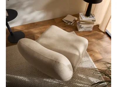 Detail produktu DELIFE Lounge kreslo Zena 75x85 cm mikrovlákno béžová vintage