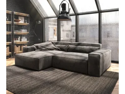 DELIFE Rohová pohovka Sirpio XL 270x170 cm mikrovlákno khaki-hnedá variabilné ležadlo