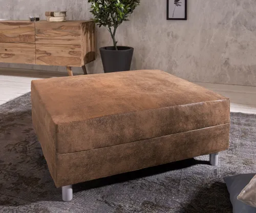 DELIFE Taburet Clovis B98 x T83 hnedý modul vintage vzhľad