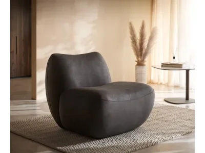 DELIFE Lounge kreslo Zena 75x85 cm mikrovlákno antracitová vintage