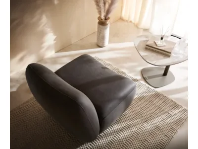 Detail produktu DELIFE Lounge kreslo Zena 75x85 cm mikrovlákno antracitová vintage