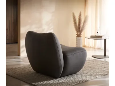 Detail produktu DELIFE Lounge kreslo Zena 75x85 cm mikrovlákno antracitová vintage