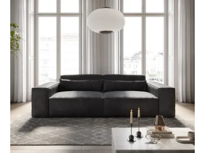 Detail produktu DELIFE Veľká pohovka Sirpio 230x95 cm imitácia kože vintage antracitová