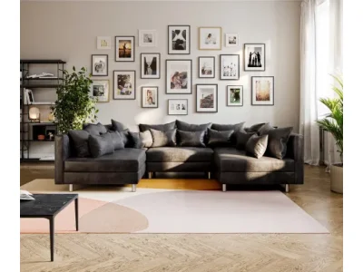 DELIFE Pohovka v tvare U Clovis antracitová vintage modulárna pohovka