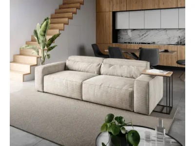 DELIFE Veľká pohovka Sirpio 230x95 cm manšester béžová