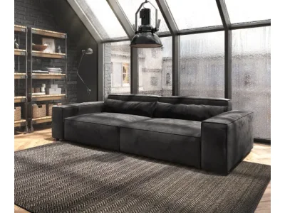 DELIFE Veľká pohovka Sirpio XL 270x130 cm mikrovlákno čierna