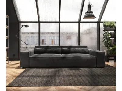 Detail produktu DELIFE Veľká pohovka Sirpio XL 270x130 cm mikrovlákno čierna