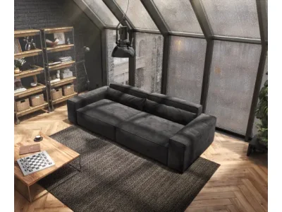 Detail produktu DELIFE Veľká pohovka Sirpio XL 270x130 cm mikrovlákno čierna