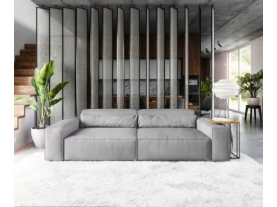 DELIFE Veľká pohovka Sirpio XL 270x130 cm mikrovlákno sivá