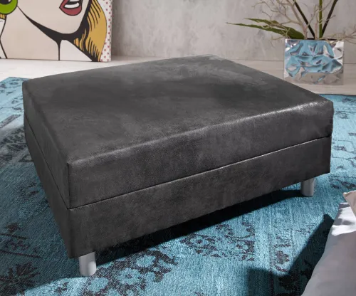 DELIFE Taburet Clovis antracitová farba rozmery 98 x 83 modul mikrovelúr