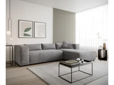 DELIFE Rohová pohovka Brom 260x175 cm mikrovlákno sivá ležadlo pravá