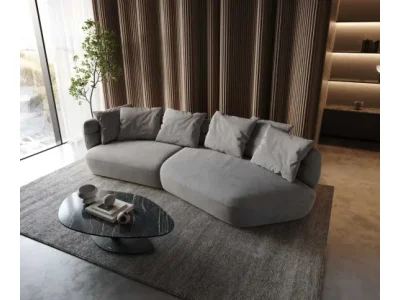 DELIFE Pohovka Roya 320x140 cm mikrovlákno sivá