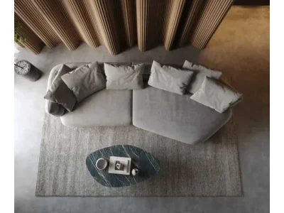 Detail produktu DELIFE Pohovka Roya 320x140 cm mikrovlákno sivá