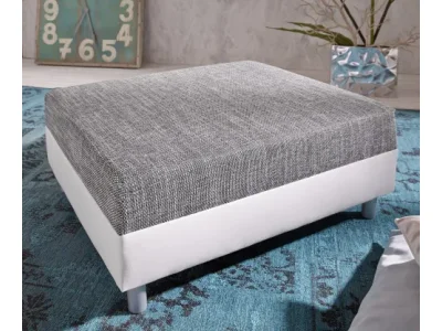 DELIFE Taburet Clovis B98 x T83 biela/svetlosivá modulárny štruktúrovaná tkanina