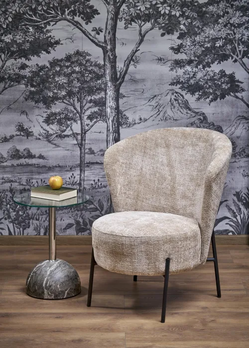 Čalúnené dizajnové kreslo CEZAR béžové