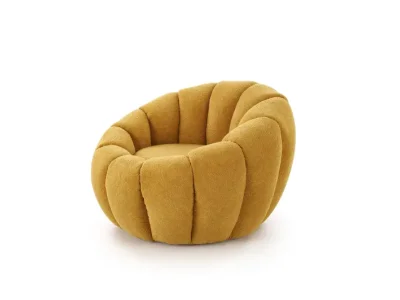 Detail produktu Čalúnené dizajnové kreslo GASPAR 2 horčicové