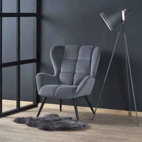 Čalúnené kreslo Tyrria sivé