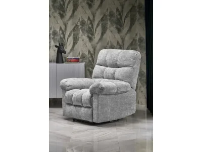 Detail produktu Čalúnené polohovacie kreslo AMORE sivé