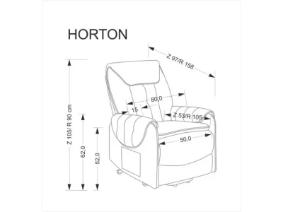 Detail produktu Čalúnené polohovateľné kreslo HORTON sivé