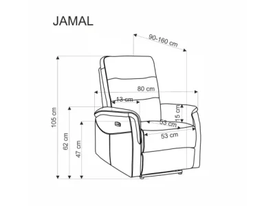 Detail produktu Čalúnené polohovateľné kreslo JAMAL sivé