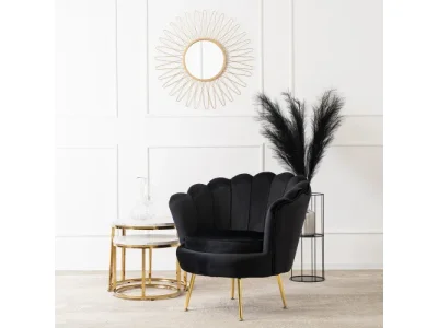Dizajnové kreslo Angel zamat čierne/zlaté