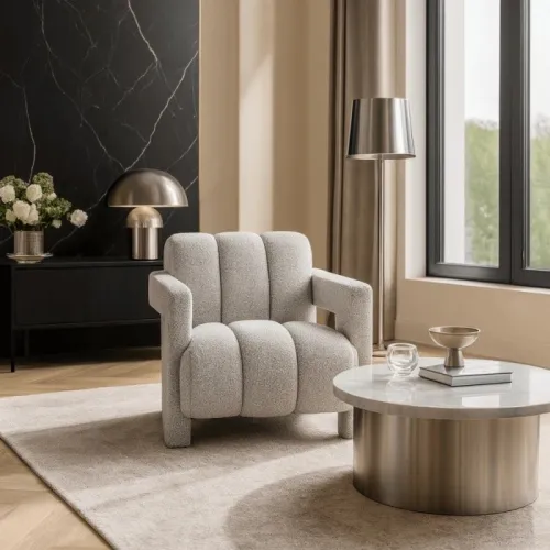 Dizajnové kreslo Bender sivé