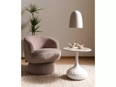 Dizajnové otočné kreslo Cosmic tmavo béžové