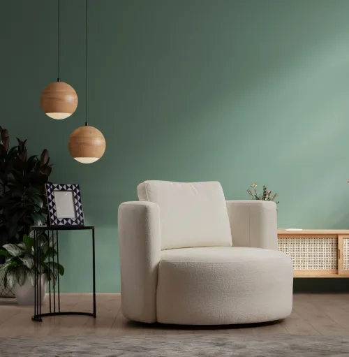 Dizajnové kreslo Asos bouclé krémové