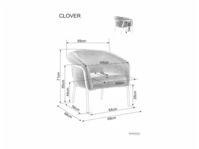 Detail produktu Dizajnové kreslo Clover sivé