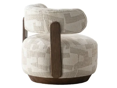 Detail produktu Dizajnové kreslo Dolce krémové/orech