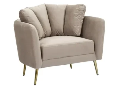 Dizajnové kreslo Kyjev sivé/zlaté