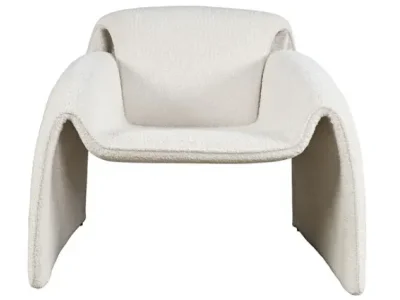 Detail produktu Dizajnové kreslo Leith bouclé biele