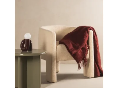 Detail produktu Dizajnové kreslo Lorraine bouclé béžové