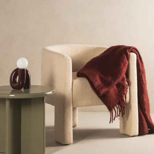 Dizajnové kreslo Lorraine bouclé béžové