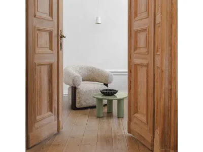 Detail produktu Dizajnové kreslo Maribel béžovo-sivé/orech