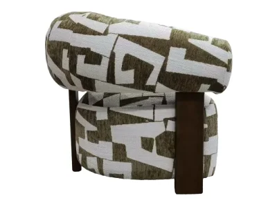 Detail produktu Dizajnové kreslo Maribel olivovo-krémové/orech