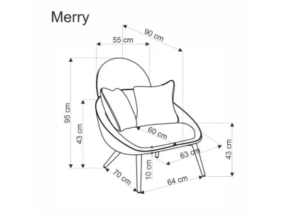 Detail produktu Dizajnové kreslo MERRY krémové