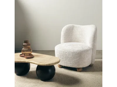 Dizajnové kreslo Monroe béžové/jaseň