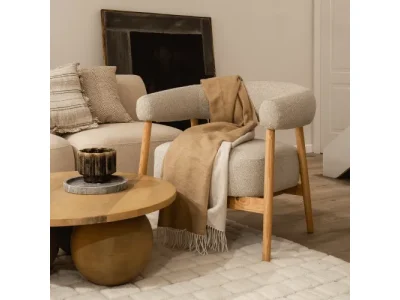 Dizajnové kreslo Montepulciano z masívu svetlo béžové