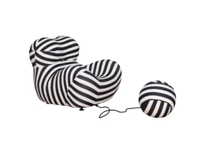 Detail produktu Dizajnové kreslo Nua s podnožkou biele/čierne