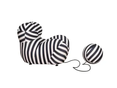 Detail produktu Dizajnové kreslo Nua s podnožkou biele/čierne