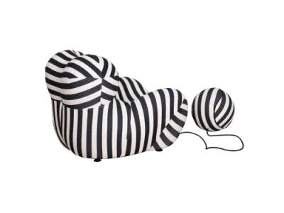 Detail produktu Dizajnové kreslo Nua s podnožkou biele/čierne