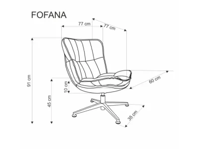 Detail produktu Dizajnové otočné kreslo Fofana krémové
