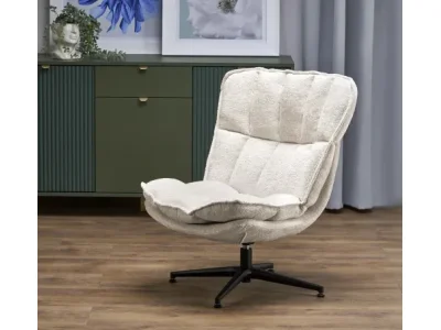 Dizajnové otočné kreslo Fofana krémové