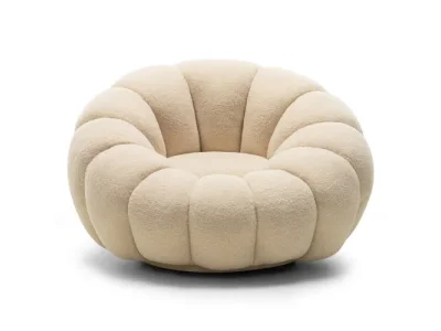 Detail produktu Dizajnové relaxačné kreslo VENEZIA 100 cm bouclé béžové